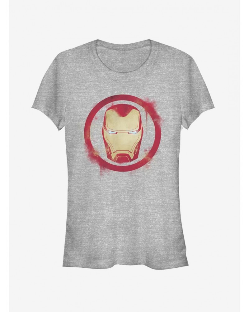 Marvel Avengers: Endgame Iron Man Spray Logo Girls Heathered T-Shirt $10.71 T-Shirts