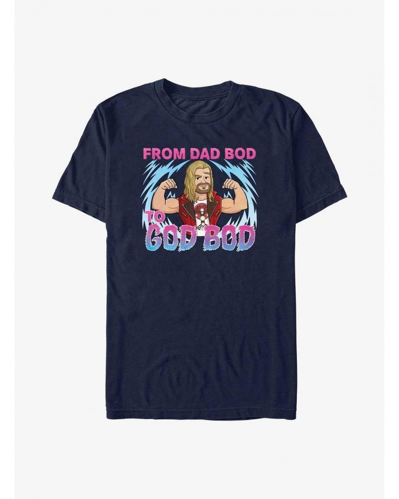 Marvel Thor: Love and Thunder Dad Bod To God Bod T-Shirt $10.04 T-Shirts