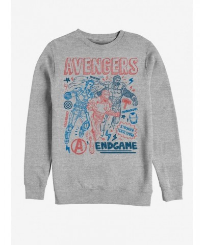 Marvel Avengers: Endgame Earths Mightiest Doodles Sweatshirt $18.08 Sweatshirts