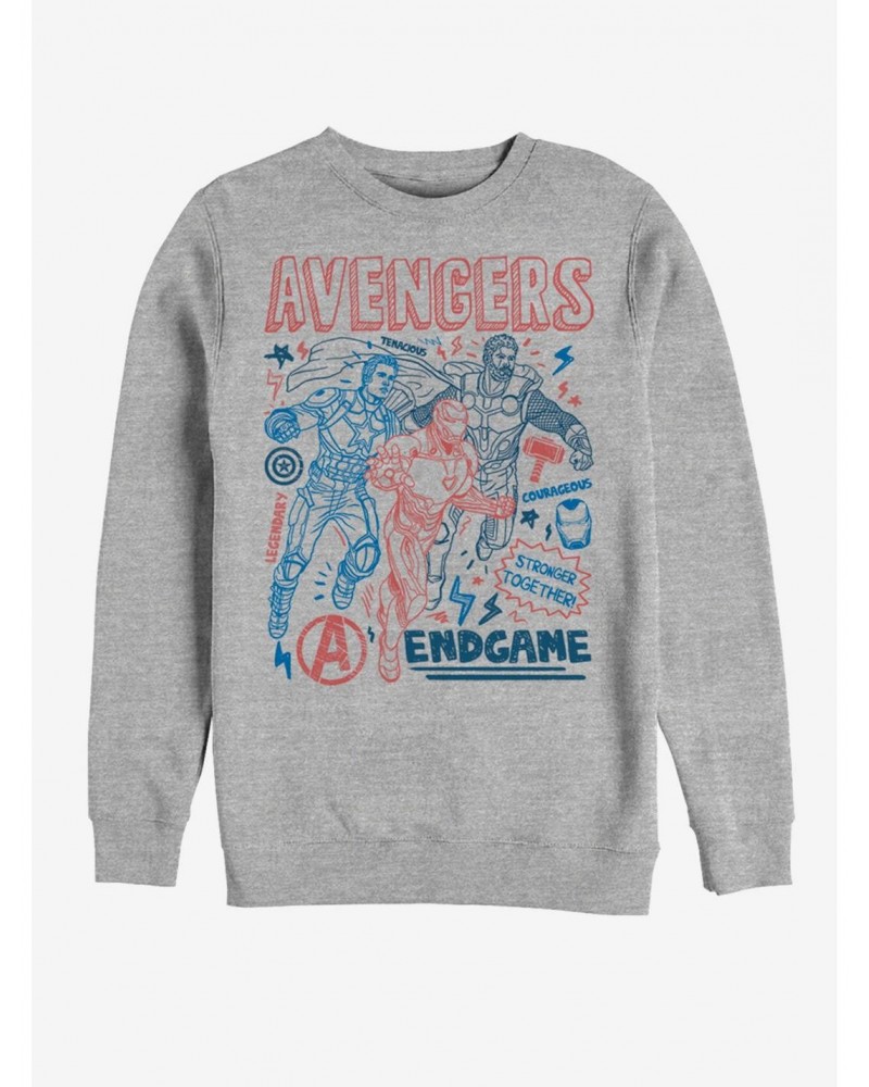 Marvel Avengers: Endgame Earths Mightiest Doodles Sweatshirt $18.08 Sweatshirts