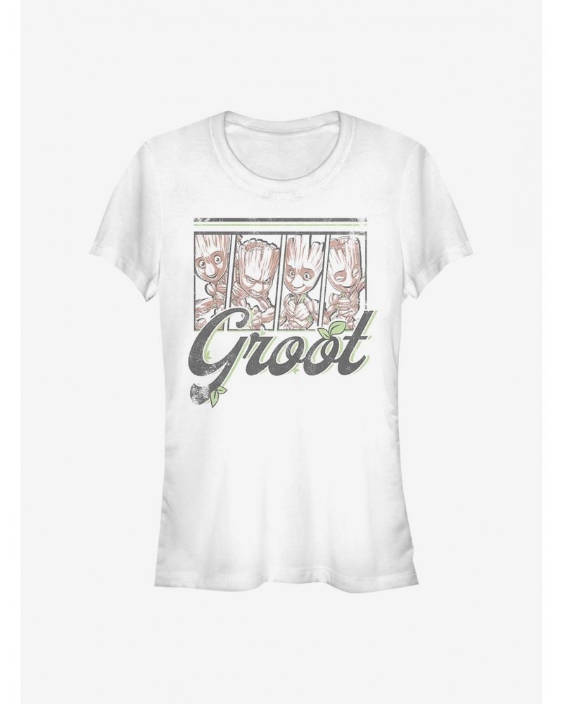 Marvel Guardians Of The Galaxy Four Panel Groot Girls T-Shirt $10.96 T-Shirts