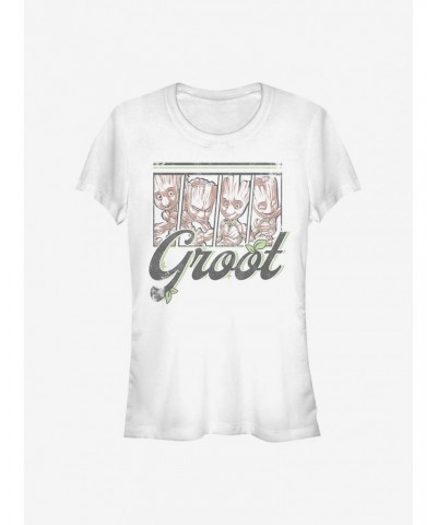 Marvel Guardians Of The Galaxy Four Panel Groot Girls T-Shirt $10.96 T-Shirts