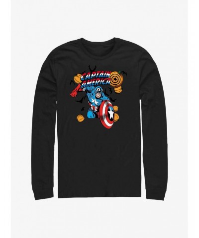 Marvel Captain America Pumpkins Long-Sleeve T-Shirt $12.83 T-Shirts