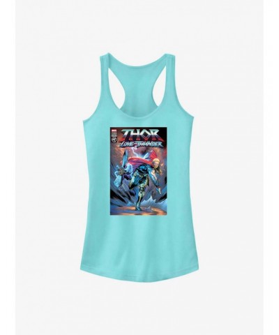 Marvel Thor: Love and Thunder Hammer Throw Comic Cover Girls Tank $12.45 Tanks