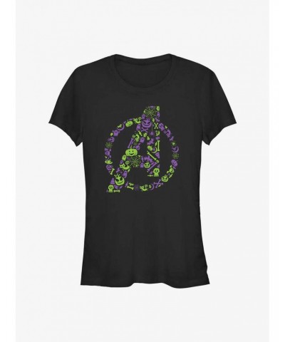 Marvel Avengers Spooky Logo Girls T-Shirt $10.96 T-Shirts