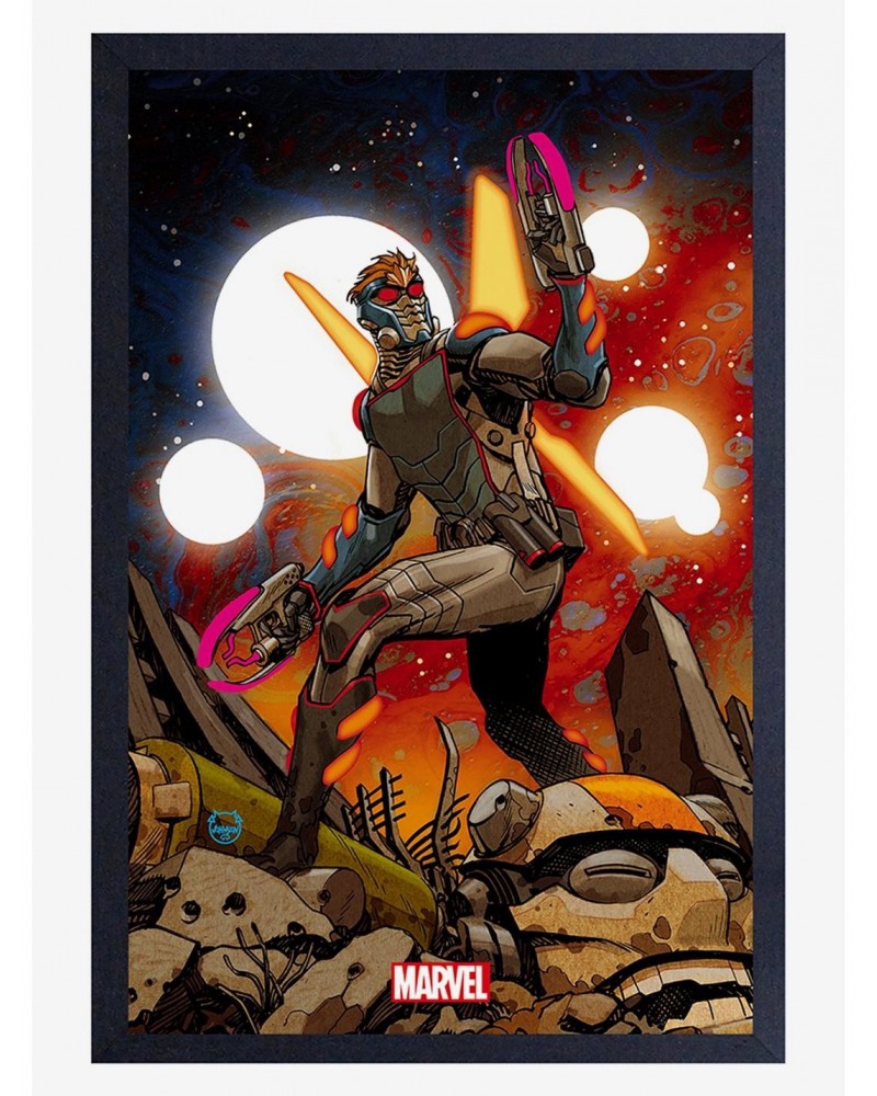 Marvel Guardians Of The Galaxy Star Lord Twin Gun Framed Wood Wall Art $9.46 Merchandises