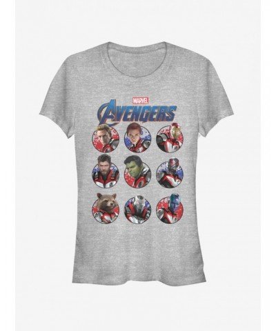 Marvel Avengers: Endgame Heroic Group Girls Heathered T-Shirt $10.46 T-Shirts