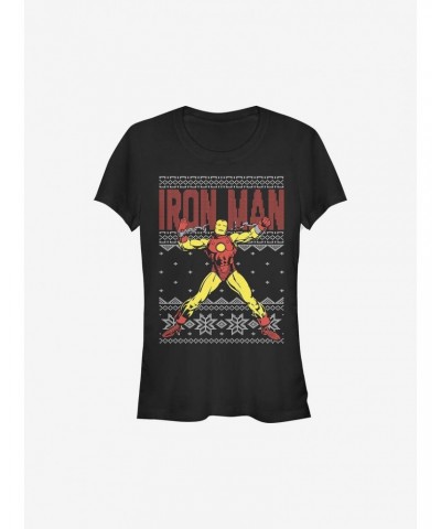 Marvel Iron Man Ugly Christmas Sweater Girls T-Shirt $7.72 T-Shirts