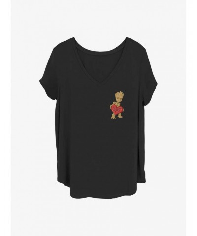 Marvel Guardians of the Galaxy Groot Heart Girls T-Shirt Plus Size $14.45 T-Shirts