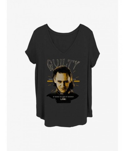 Marvel Loki Charged Guilty Girls T-Shirt Plus Size $10.40 T-Shirts