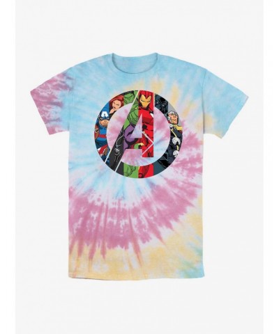 Marvel Avengers Heroes Icon Tie Dye T-Shirt $11.14 T-Shirts