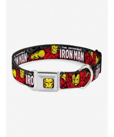 Marvel Iron Man Stacked Comic Seatbelt Buckle Dog Collar $11.21 Pet Collars