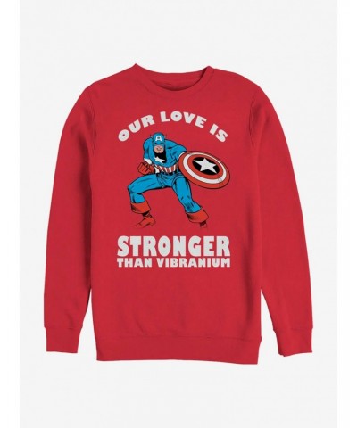 Marvel Captain America Strong Love Crew Sweatshirt $13.28 Sweatshirts