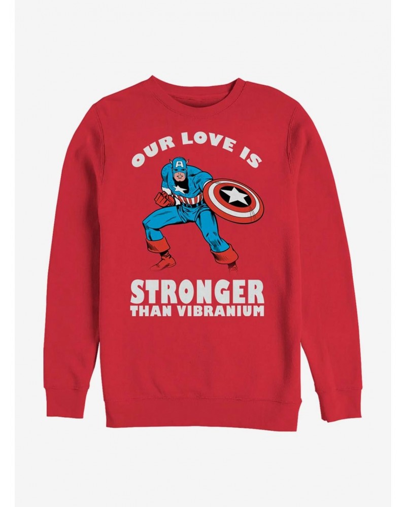 Marvel Captain America Strong Love Crew Sweatshirt $13.28 Sweatshirts