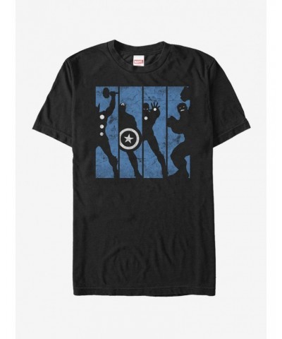 Marvel Avengers Silhouette Panels T-Shirt $7.41 T-Shirts