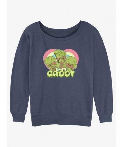 Marvel Guardians of the Galaxy Groot Hearts Girls Slouchy Sweatshirt $17.71 Sweatshirts