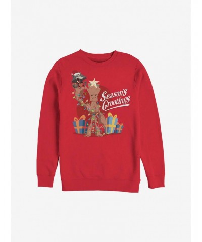 Marvel Guardians Of The Galaxy Seasons Grootings Holiday Sweatshirt $12.92 Sweatshirts