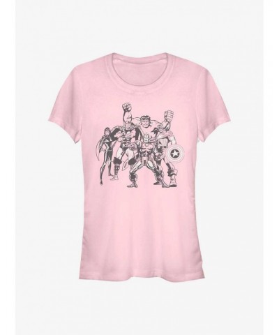 Marvel Avengers Retro Group Girls T-Shirt $8.72 T-Shirts