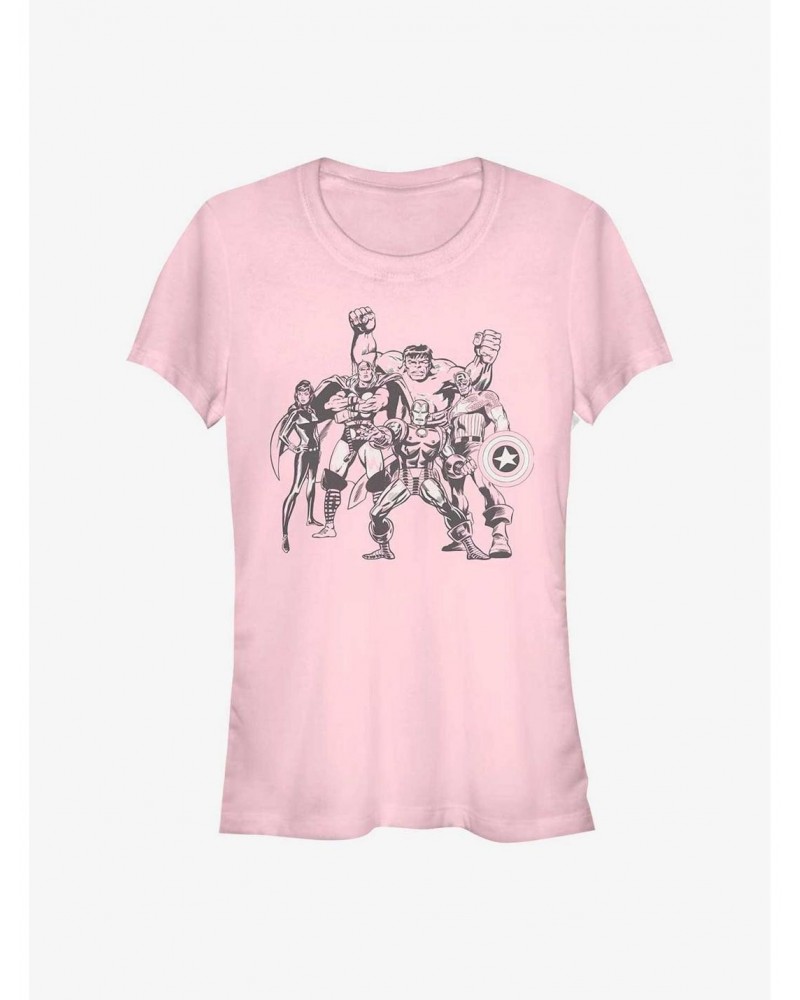 Marvel Avengers Retro Group Girls T-Shirt $8.72 T-Shirts