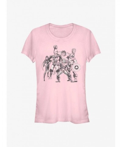 Marvel Avengers Retro Group Girls T-Shirt $8.72 T-Shirts