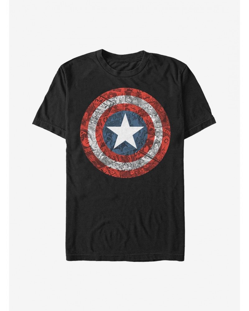 Marvel Captain America Comic Book Shield T-Shirt $7.41 T-Shirts