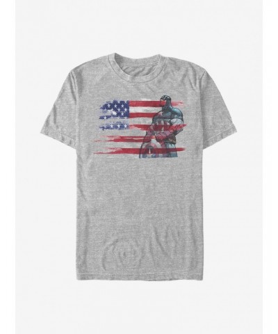 Marvel Captain America Capt Ink Flag T-Shirt $9.08 T-Shirts