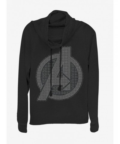 Marvel Avengers: Endgame Grayscale Logo Cowlneck Long-Sleeve Girls Top $14.37 Tops