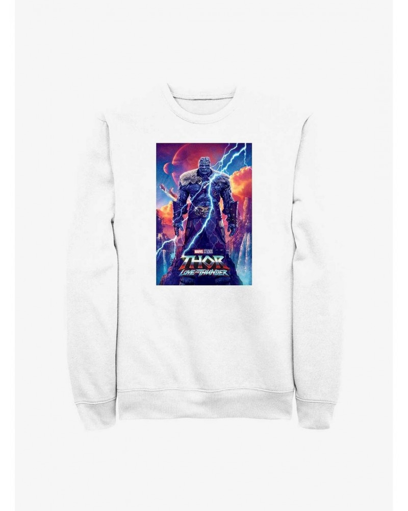 Marvel Thor: Love and Thunder Korg Movie Poster Sweatshirt $15.13 Sweatshirts