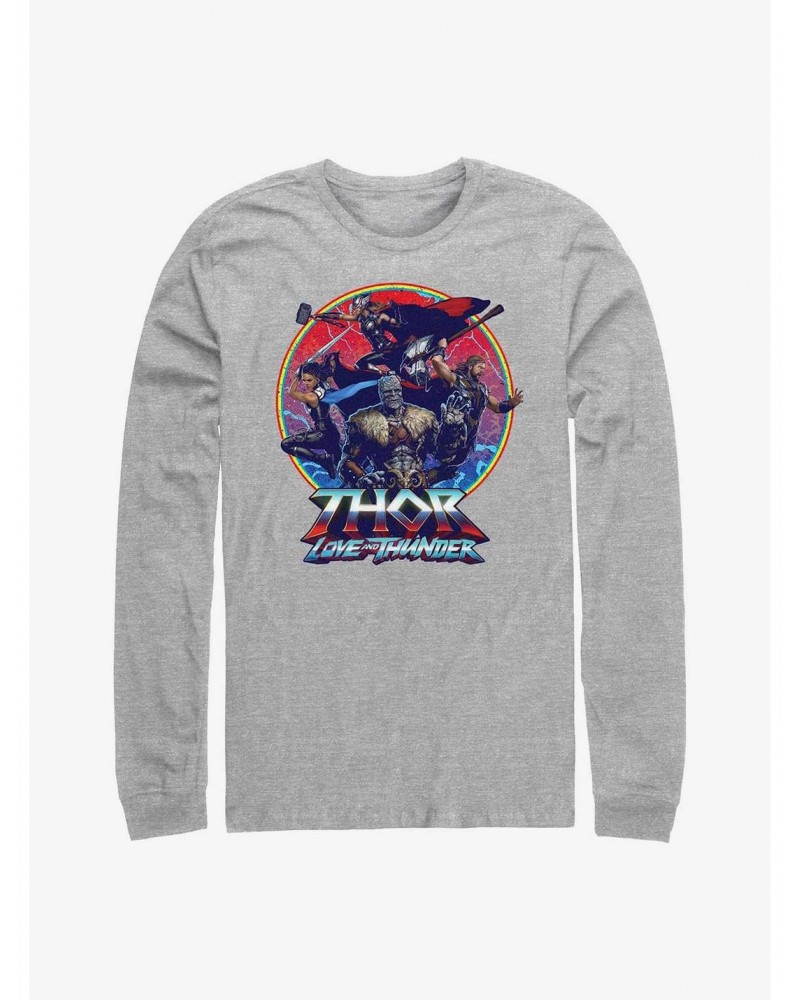 Marvel Thor: Love And Thunder Group Emblem Long Sleeve T-Shirt $14.48 T-Shirts