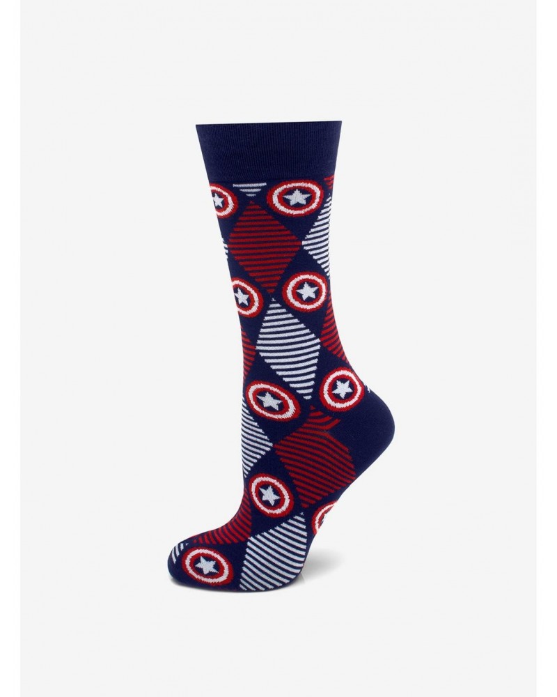 Marvel Captain America Navy Argyle Stripe Socks $6.97 Socks