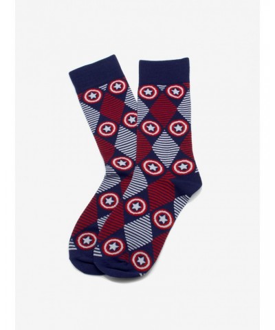 Marvel Captain America Navy Argyle Stripe Socks $6.97 Socks