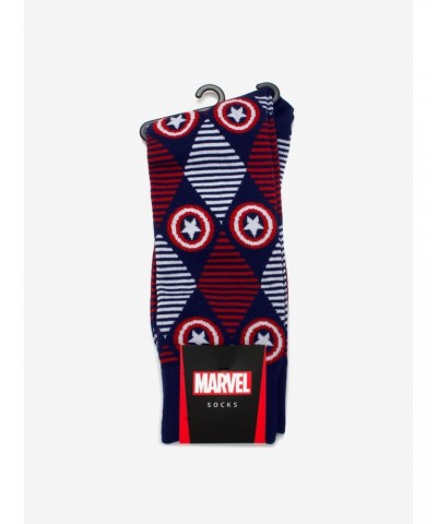 Marvel Captain America Navy Argyle Stripe Socks $6.97 Socks