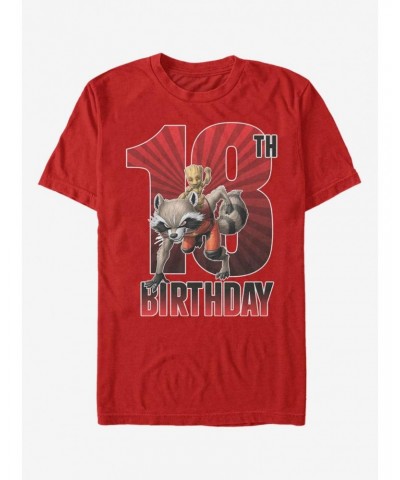 Marvel Guardians Of The Galaxy Groot 18th Birthday T-Shirt $8.60 T-Shirts