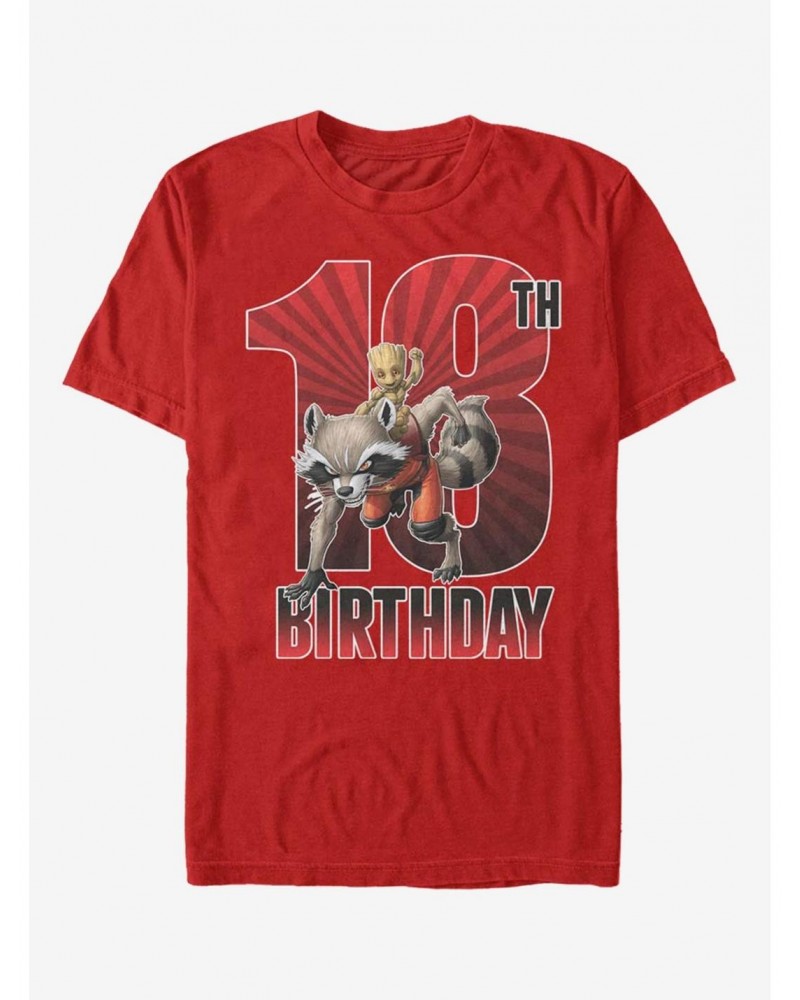 Marvel Guardians Of The Galaxy Groot 18th Birthday T-Shirt $8.60 T-Shirts