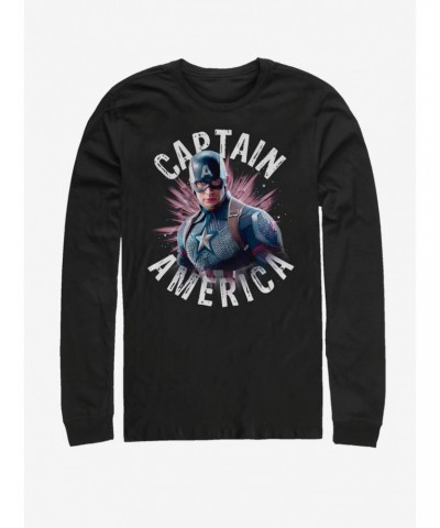 Marvel Avengers: Endgame Captain America Burst Long-Sleeve T-Shirt $14.48 T-Shirts