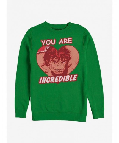 Marvel The Hulk Incredible Heart Crew Sweatshirt $15.87 Sweatshirts