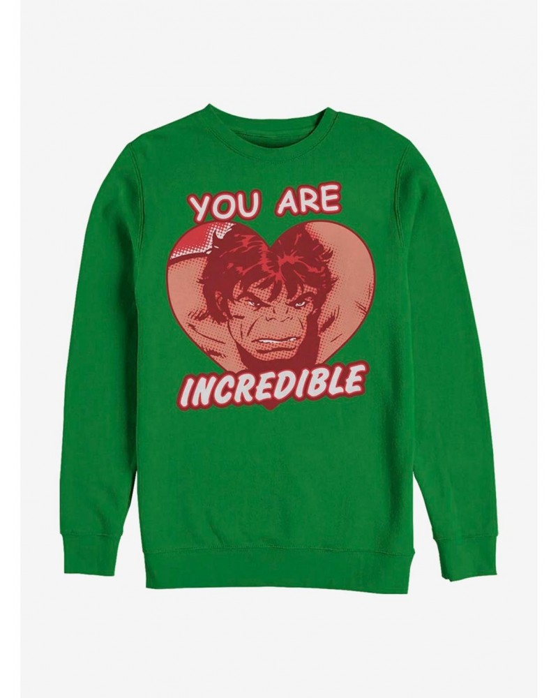 Marvel The Hulk Incredible Heart Crew Sweatshirt $15.87 Sweatshirts