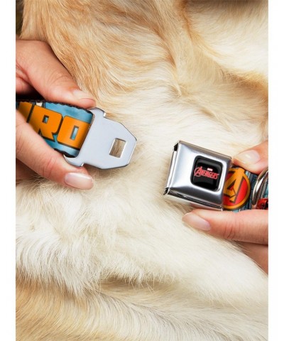 Marvel Iron Man Avengers Cityscape Seatbelt Buckle Dog Collar $12.20 Pet Collars
