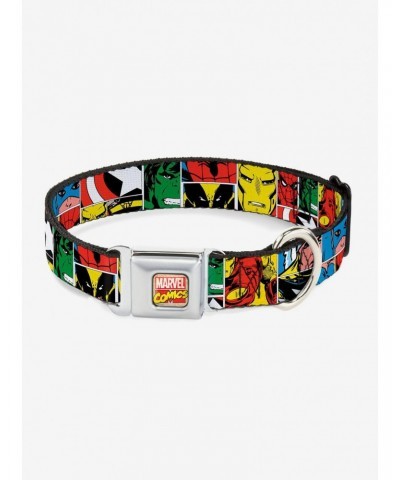 Marvel Avengers Superhero Comic Blocks Seatbelt Buckle Pet Collar $9.21 Pet Collars