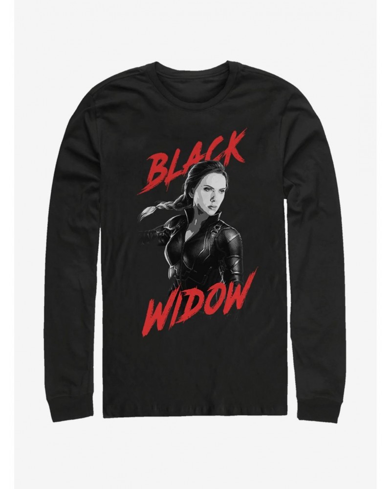 Marvel Avengers: Endgame High Contrast Black Widow Long-Sleeve T-Shirt $10.20 T-Shirts