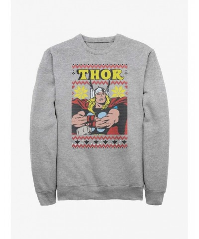 Marvel Thor Asgardian Ugly Christmas Sweatshirt $17.34 Sweatshirts