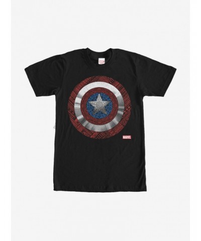 Marvel Ornate Captain America Shield T-Shirt $10.04 T-Shirts