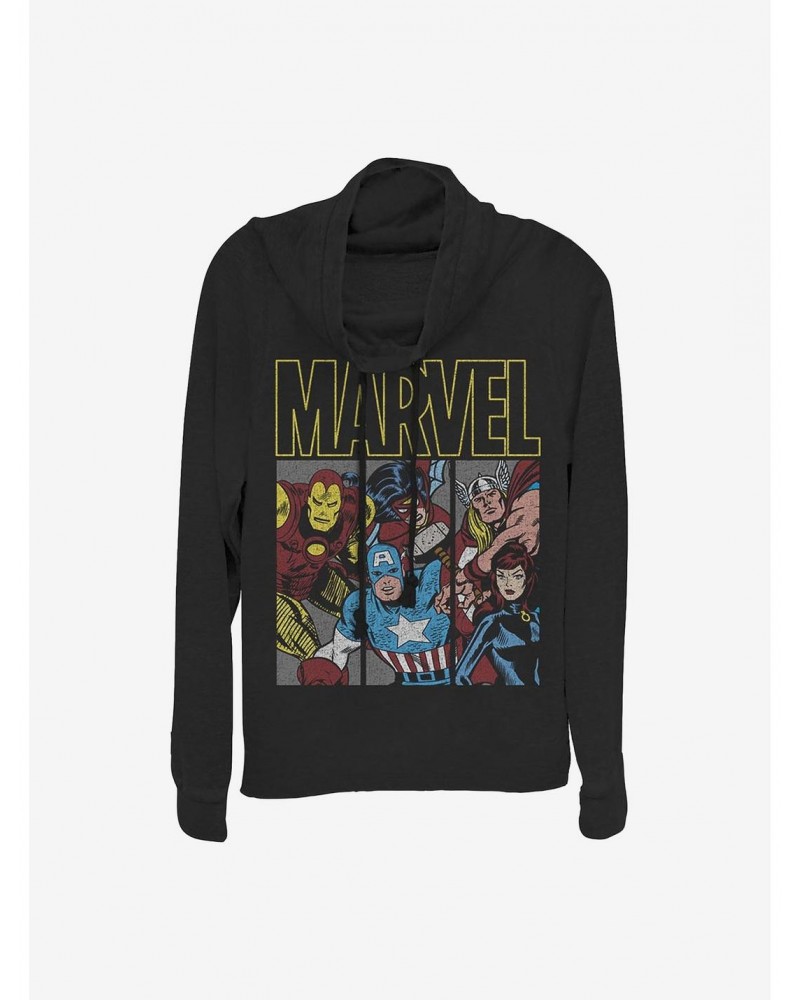 Marvel Avengers Marvel Group Cowlneck Long-Sleeve Girls Top $13.47 Tops