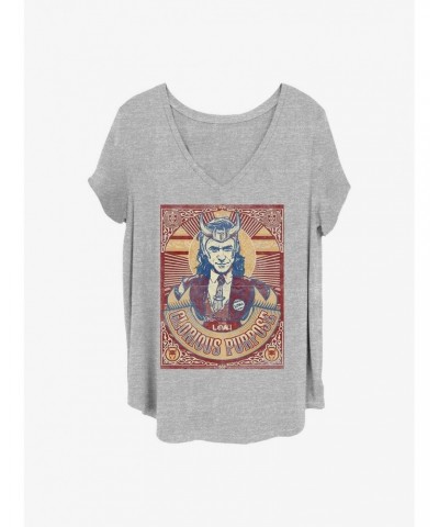 Marvel Loki Glorious Purpose Girls T-Shirt Plus Size $8.67 T-Shirts