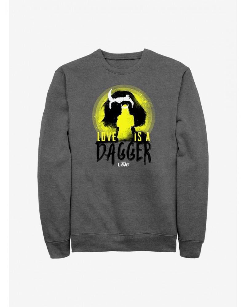 Marvel Loki Love Is A Dagger Crew Sweatshirt $16.97 Sweatshirts