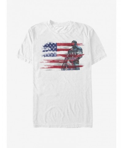 Marvel Captain America Captain Inkflag T-Shirt $11.23 T-Shirts