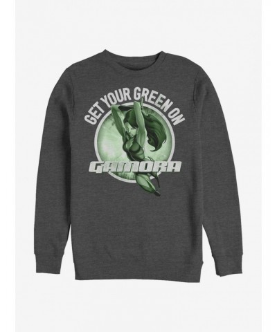 Marvel The Guardians Of The Galaxy Gamora Green Crew Sweatshirt $17.34 Sweatshirts