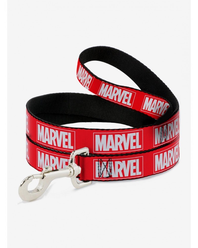 Marvel Red Brick Logo Red White Dog Leash $7.79 Leashes