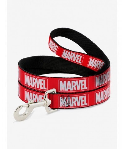 Marvel Red Brick Logo Red White Dog Leash $7.79 Leashes