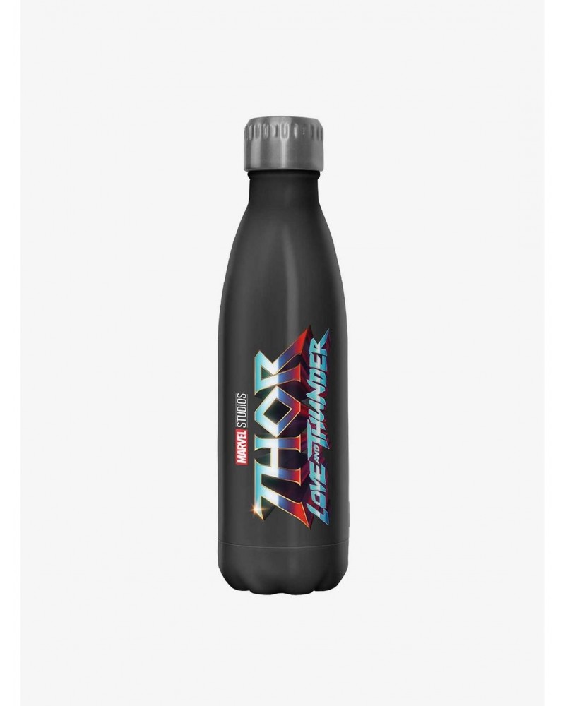 Marvel Thor: Love and Thunder Logo Stainless Steel Water Bottle $10.21 Water Bottles